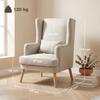 Accent Chair, Armchair with Linen Look, High Backrest, Wide Seat, Lumbar Pillow, Beige