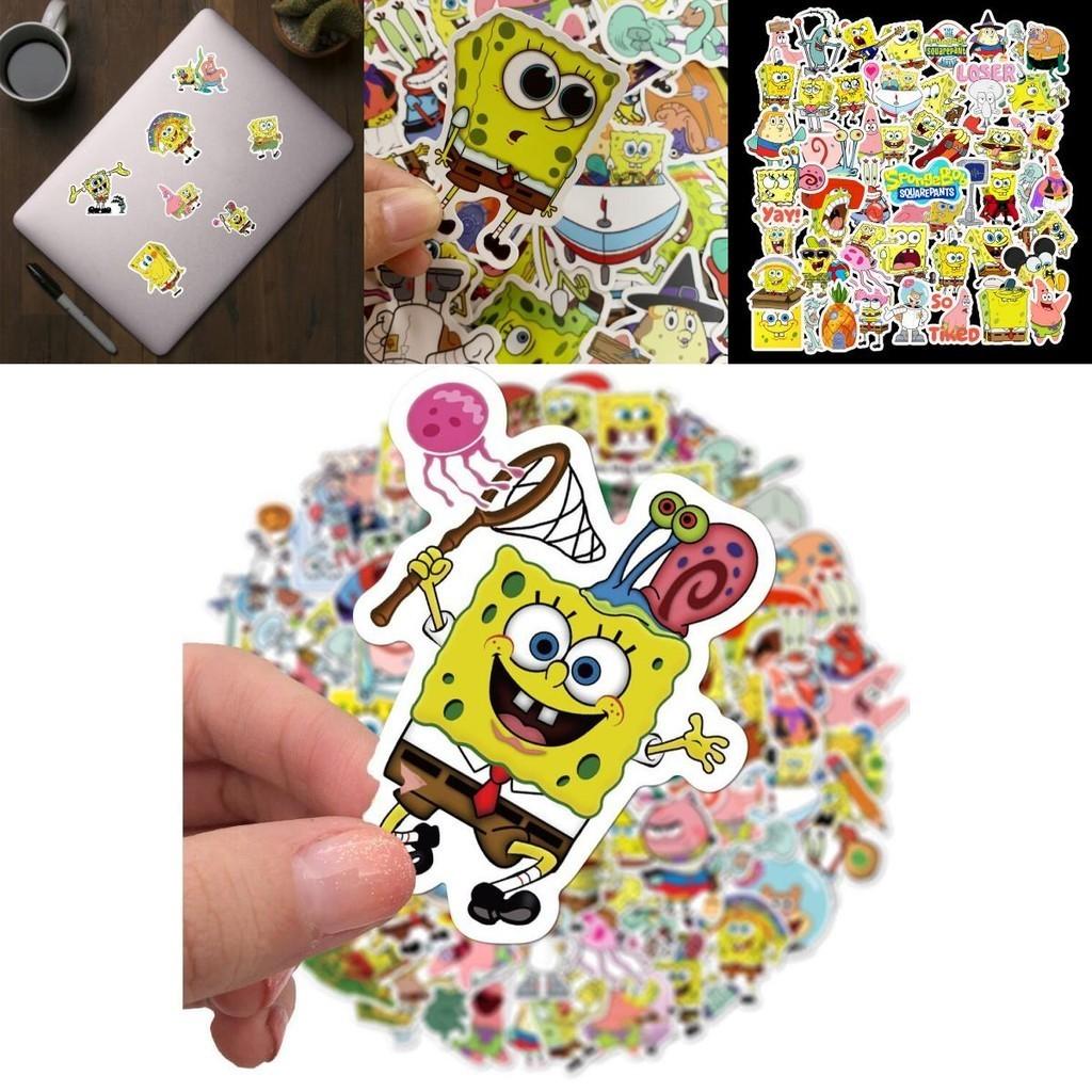 Živá sada 50 samolepek Sponge Bob pro notebooky, skateboardy a kola