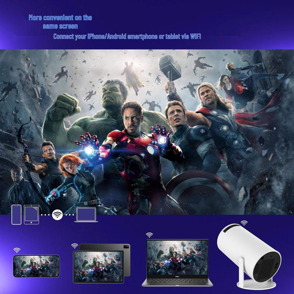 HY300 4K WiFi HD Android 11 5G Bluetooth Portable Mini Home Projector