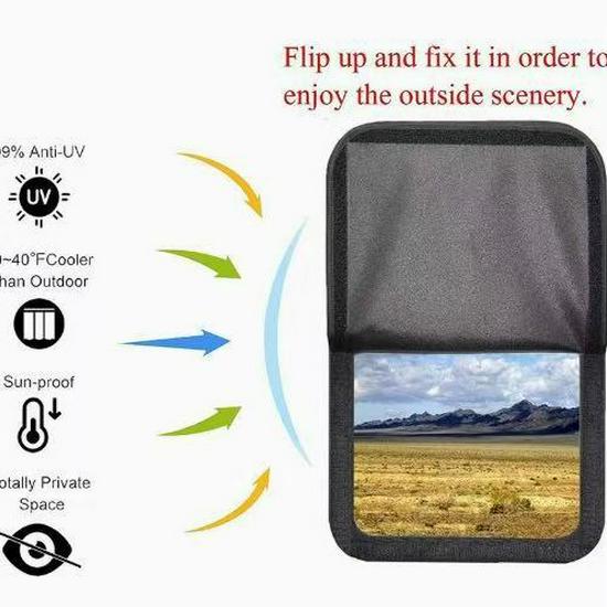 

Car & RV Sunshade Curtains - Privacy & UV Protection Blackout for Camping or Outdoor Use чёрный
