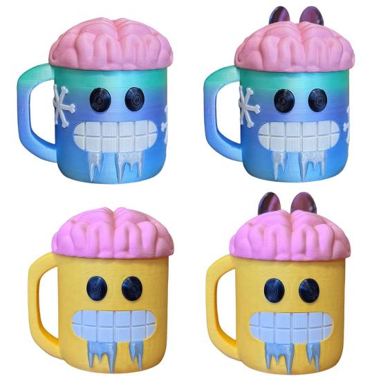 Smile Face Ice Cream Cup Holder Reusable Insulated Ice Cream Pint Sleeve 16oz Novelty Ice Cream Accessory