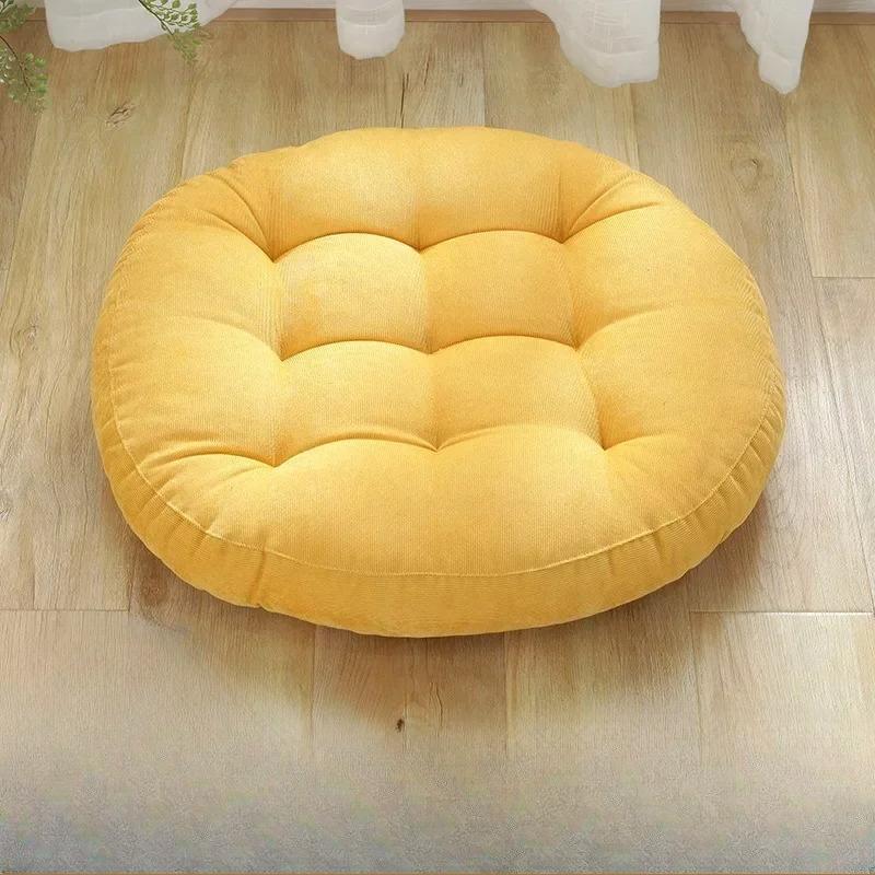 1pc Plush Corduroy Floor Pillow - Thick, Soft Cushion for Tatami, Yoga, Meditation - Versatile Home Decor for Home, Office