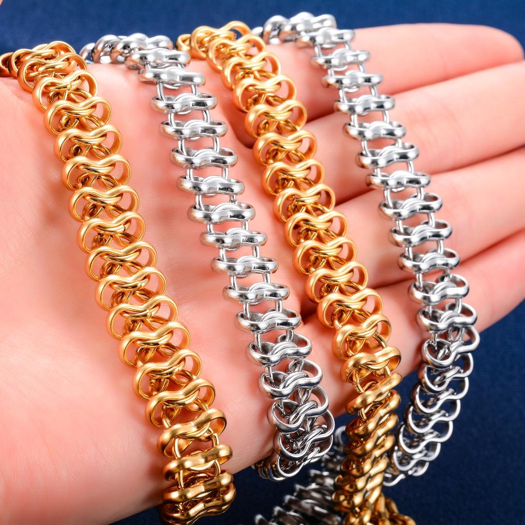 12mm Einzigartige Edelstahl Grobgliedrige Halskette Glied Centipede Kette für Männer Frauen Punk Hiphop Rock Junge Heavy Metal Schmuck Choker