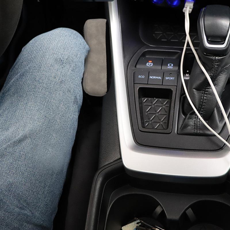 1Pcs Durable Suede Car Armrest Leg Cushion Memory Foam Knee Crash Pad Thigh Support Pillow Universal Auto Accessories