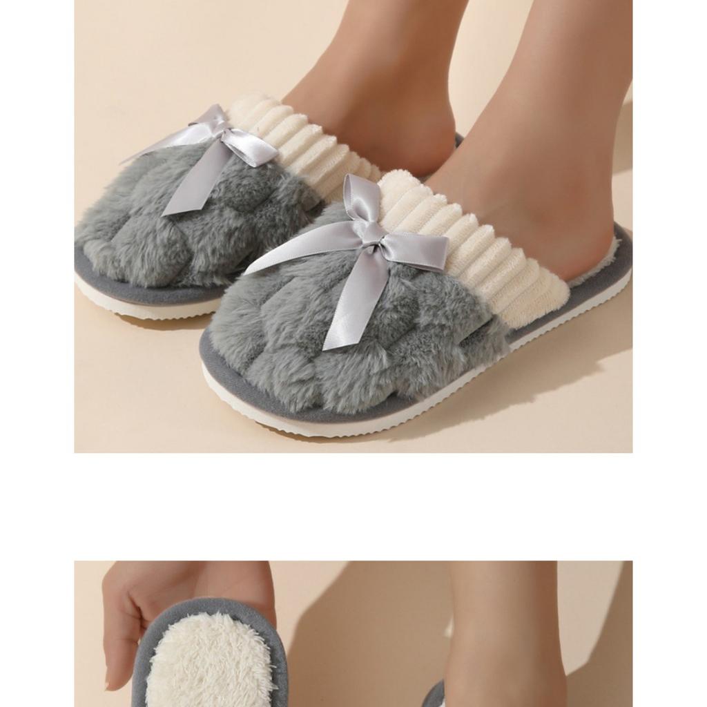 Plyšové pantofle pro ženy na podzim a zimu, vhodné pro páry k domácímu použití. Vnitřní teplé a protiskluzové plyšové bavlněné pantofle