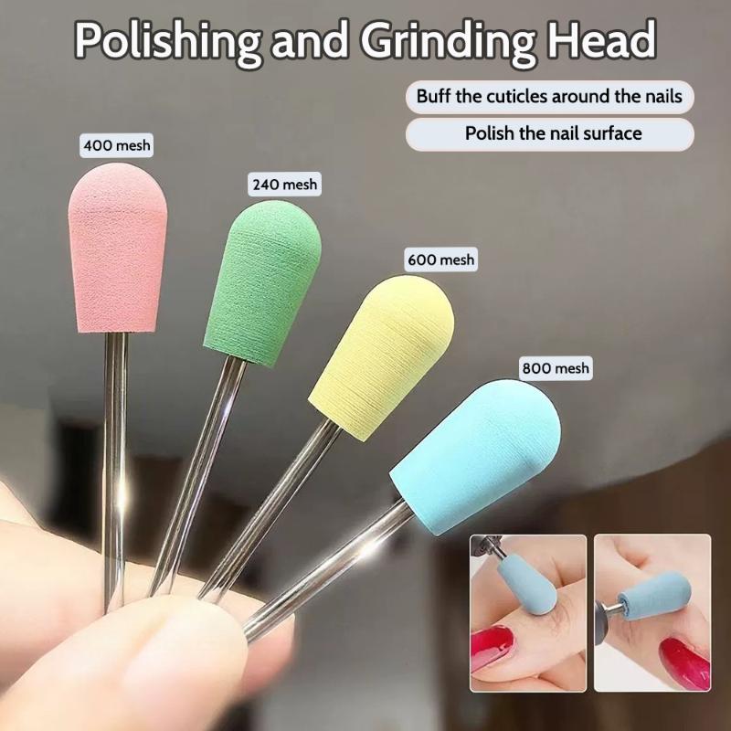 Nail Art Silicone Grinding Head Safe And Fast Sanding Polishing Nail Drill Bit Electric Grinder Rotary Burr Head Cuticle