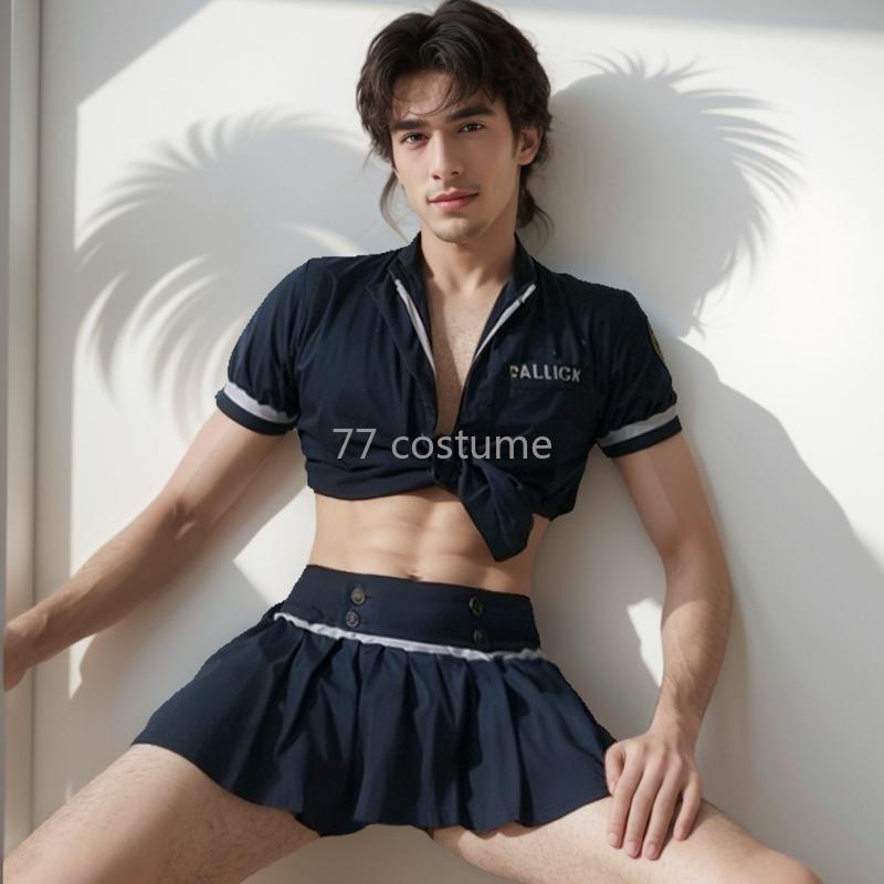 Lingerie Set for Men Roleplay Sexy Students Cosplay Costumes Maid Outfit Femboy Sissy Lingerie for Cross-dressers Plus SizeGood product