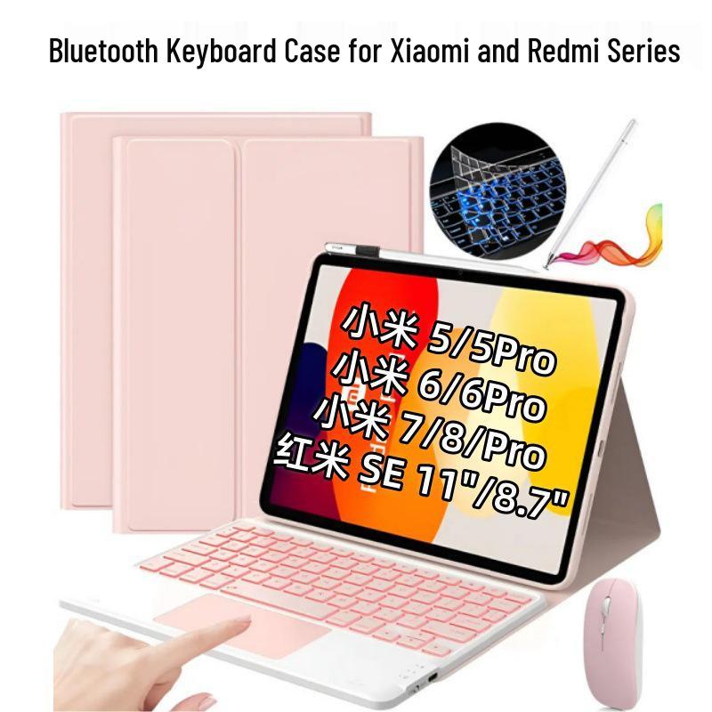 Redmi Pad 2 11" Protective Case with Bluetooth Keyboard - Magnetic Detachable Leather Cover