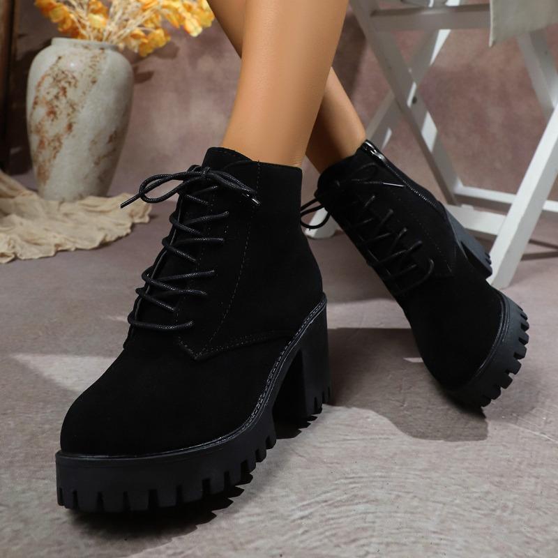 

Autumn and Winter New Retro Fashion Generous Temperament Elegant High-heeled Thick-heeled Women s French Versatile Boots 40