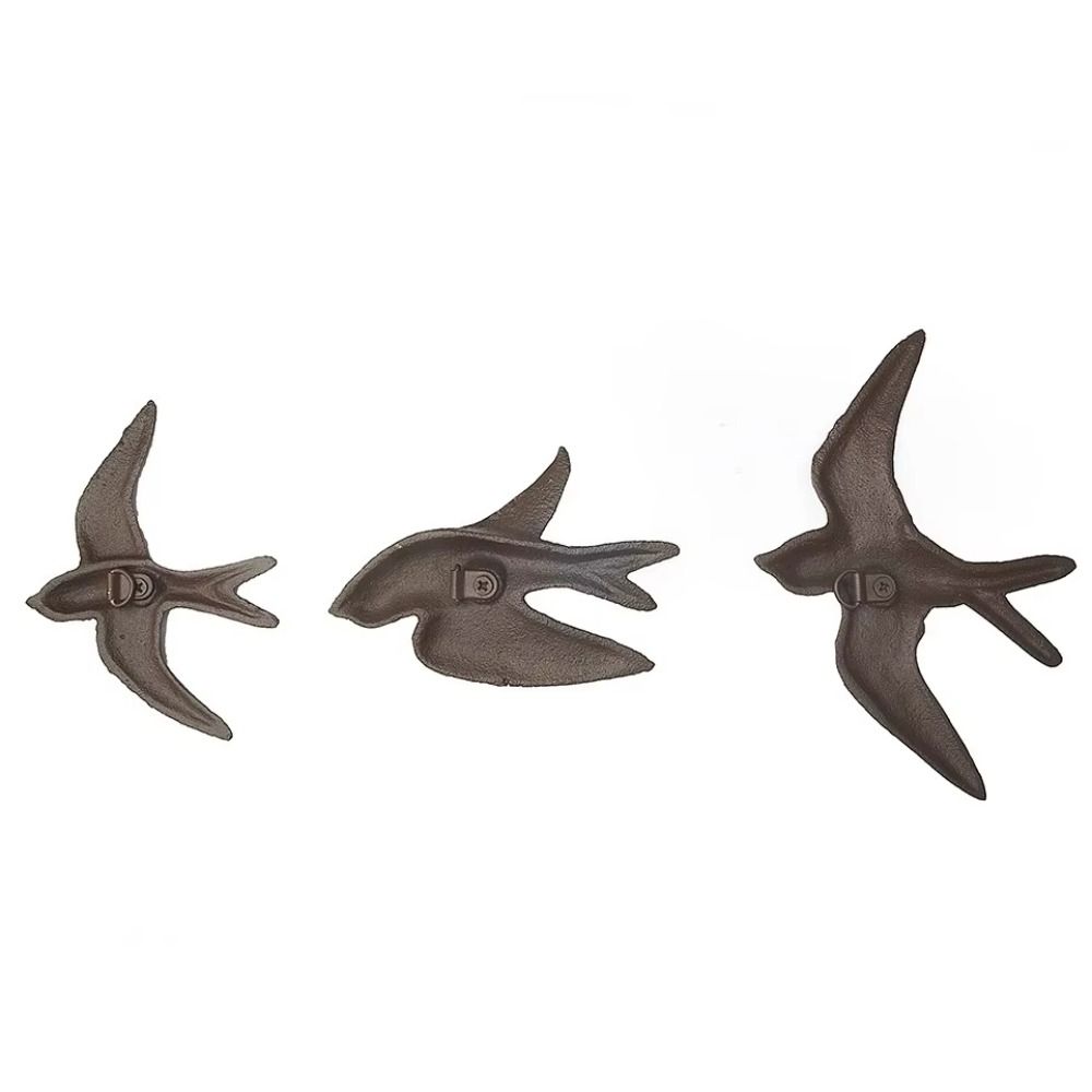 Cast Iron Cast Iron Swallow Black Wind Chime Art Statue  Garden Courtyard