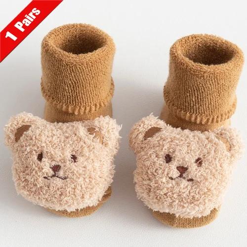 

1/2 пары Зимние Толстые Новорожденные Детские Носки для Девочек Мальчиков Милые Мягкие Младенческие Малышовые Мальчик Девочка Домашние Напольные Теплые Носки Нескользящие 0-3 года 0-1Years(S)