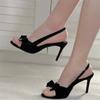 Sexy Slingback Slip On Back Strap Sandals Women Fashion Bowknot Open Toe 6CM 8CM Gladiator High Heels Party Dress Shoes