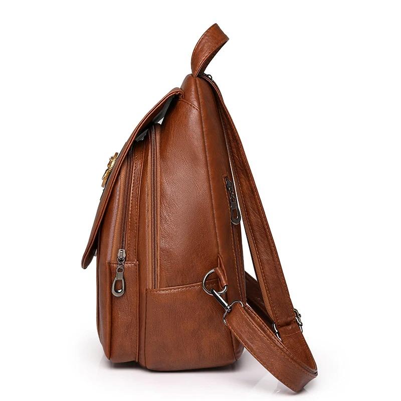 Soft Leather Backpack for Women 2025 New Fashionable Small Backpack Chest Bag Retro Casual Multi-purpose Single Shoulder Bag