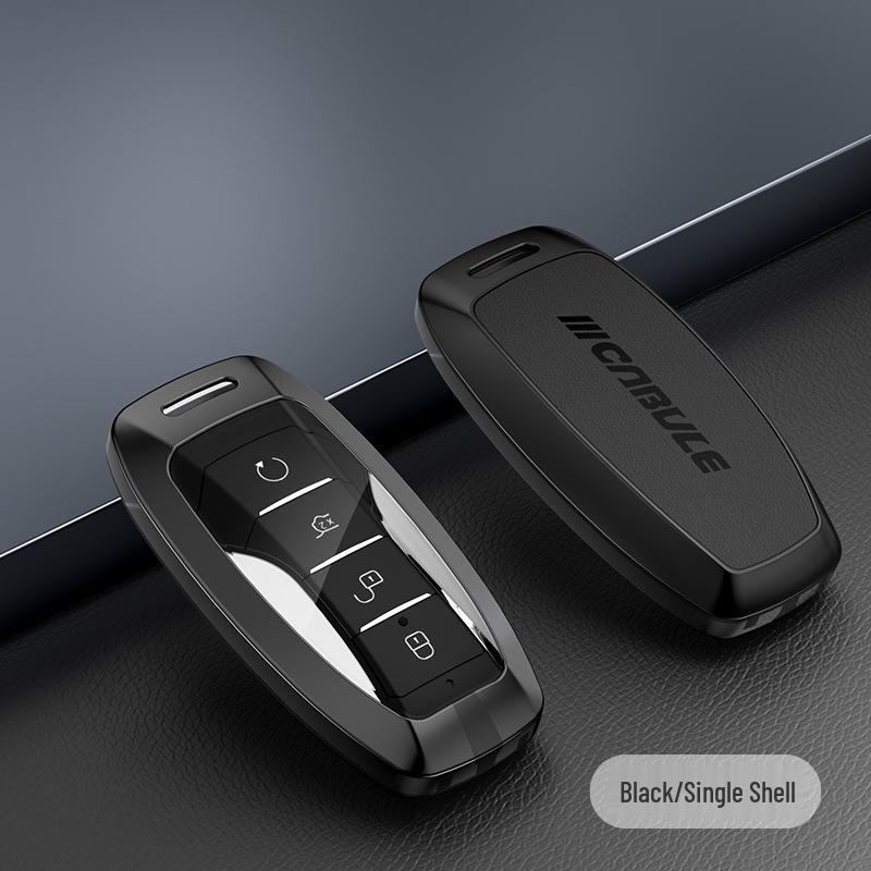 BYD Car Key Case: Metal & Leather for Qin Pro, Song Pro, Tang, Han Models