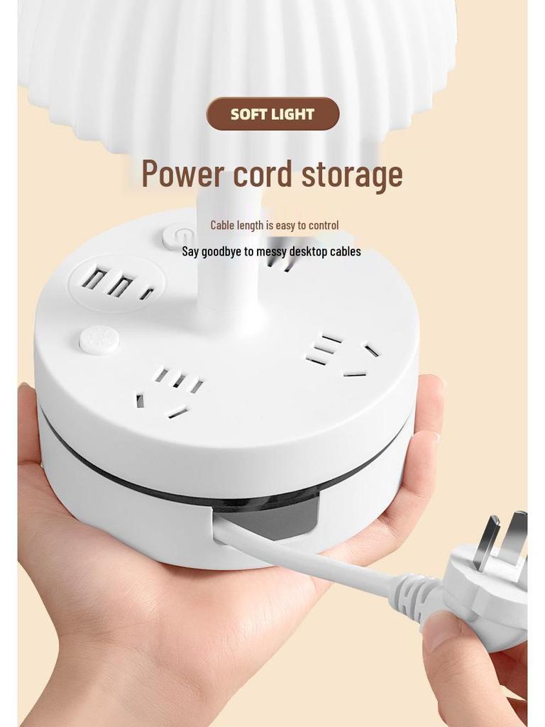 Luxury Glass LED Table Lamp - Eye Protection Night Light for Master Bedroom and Nursery.