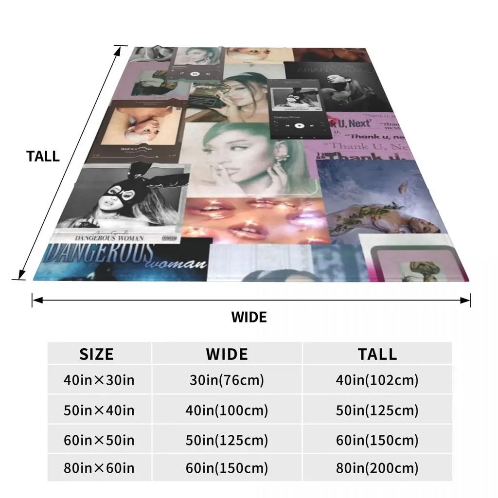 A-Arianas Music Album Blanket G-Grandes Photo Travelling Flannel Throw Blanket Super Warm Chair Sofa Bed  Bedspread Gift