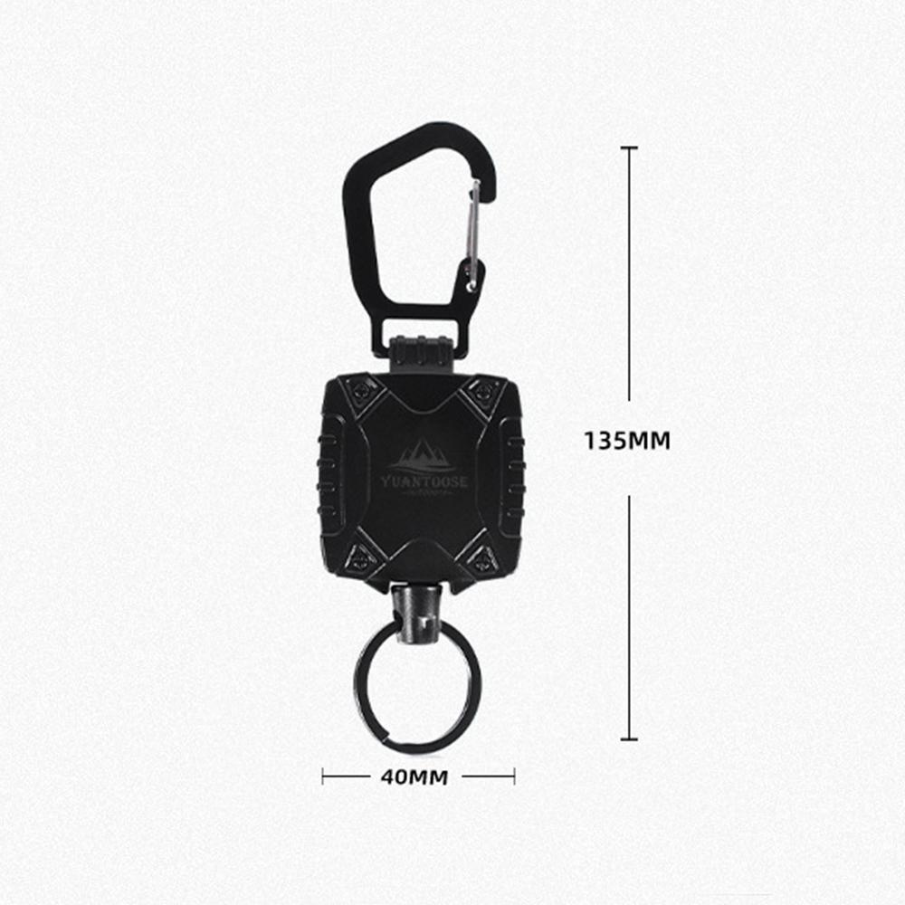 Heavy Duty Plastic Carabiner Retractable Anti Lost Magnetic Elastic Keychain for Outdoor