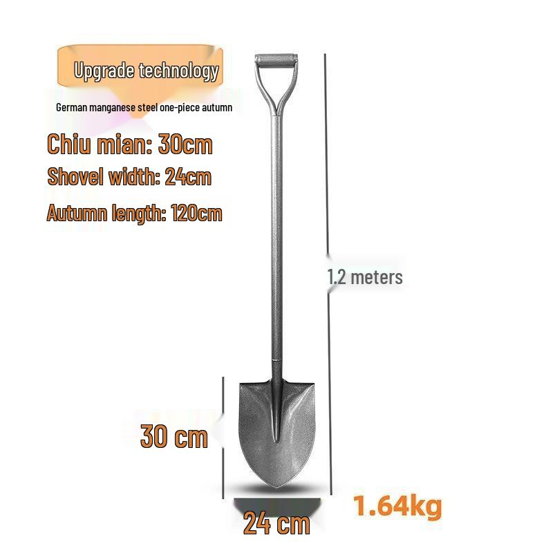 Iron Manganese Steel Shovel - Heavy Duty Outdoor Shovel for Digging, Soil Loosening, and Home Gardening