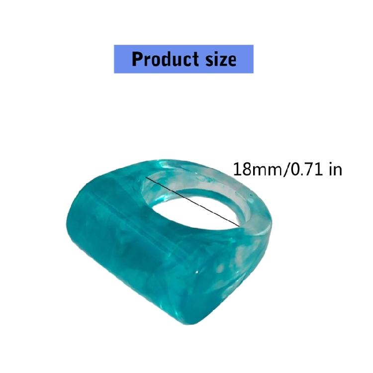 Kolorowe żywiczne pierścionki geometryczne Solidny dodatek do codziennych stylizacji