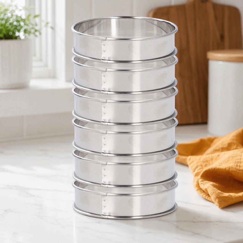 6PCS Easy Demoulding Stainless Steel Crumpet Rings Double Rolled Baking Mold  Muffin Baking