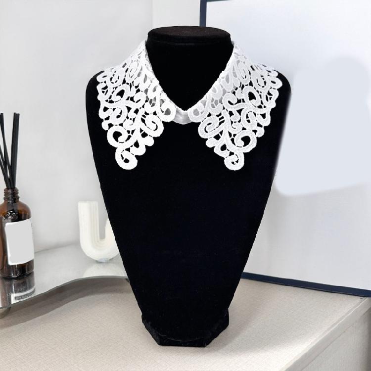 Breathable False Collar Accessory Openwork Pattern Pointed Collar for Women Sweater All Matching Neck Decoration