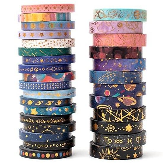Masking tape 30 pieces set Nebula Washi Starry sky Space Gold foil DIY craft Journal Planner Scrapbook Wrapping Gift decoration