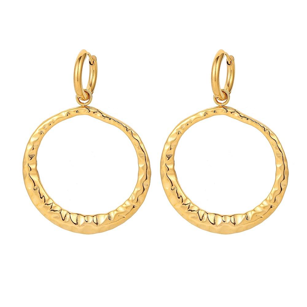 Hip-hop Trend Metal Golden Geometric Ring Earrings Simple Fashion Temperament Earrings Female Party Jewelry Birthday Gift