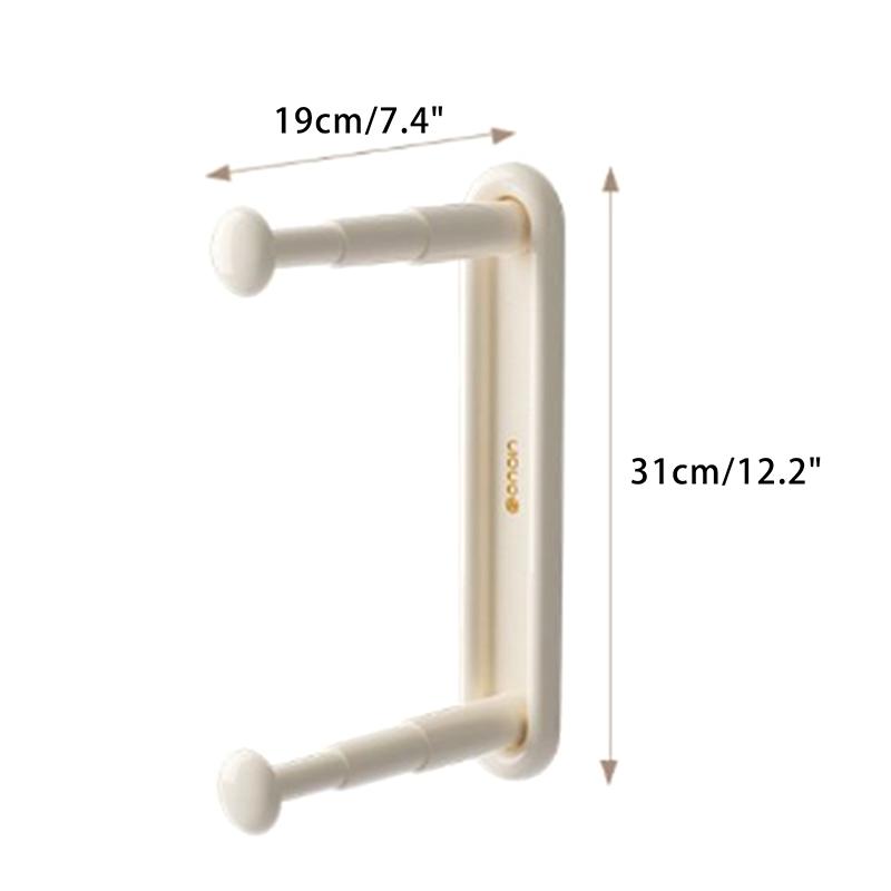 Adjustable Non-Perforated Wall Mounted Clothes Hanger Storage Rack - Multifunctional Hooks Space Saving Organizer For Wardrobe