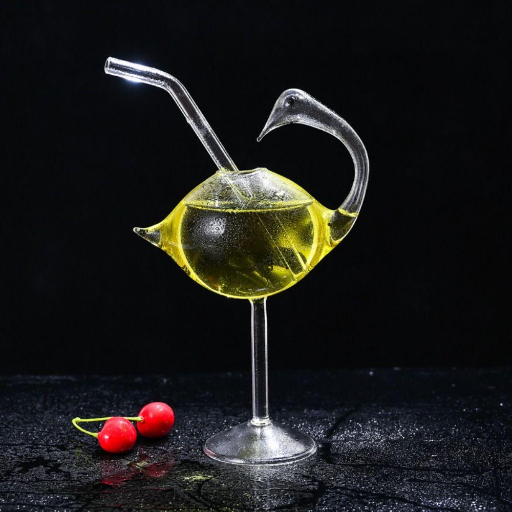 Transparenter Kreativer Cocktailglas Trinkbecher Champagnerglas Partyzubehör Schwanenförmiger Kelch Zuhause