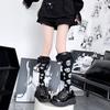 Halloween Diablo Schädel Wadenstrümpfe Subkultur Punk Persönlichkeit Leder Schnalle Stapel Lolita Spitze Socken Mittlere Strümpfe