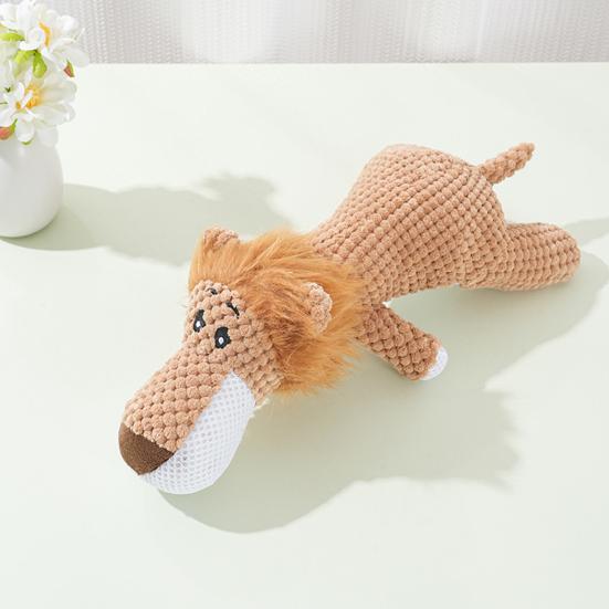1/3Pcs Dog Plush Toy Animal Wolf Lion Elephant Design Dog Chew Toy with Squeaky Sounder Interactive Puppy Toy