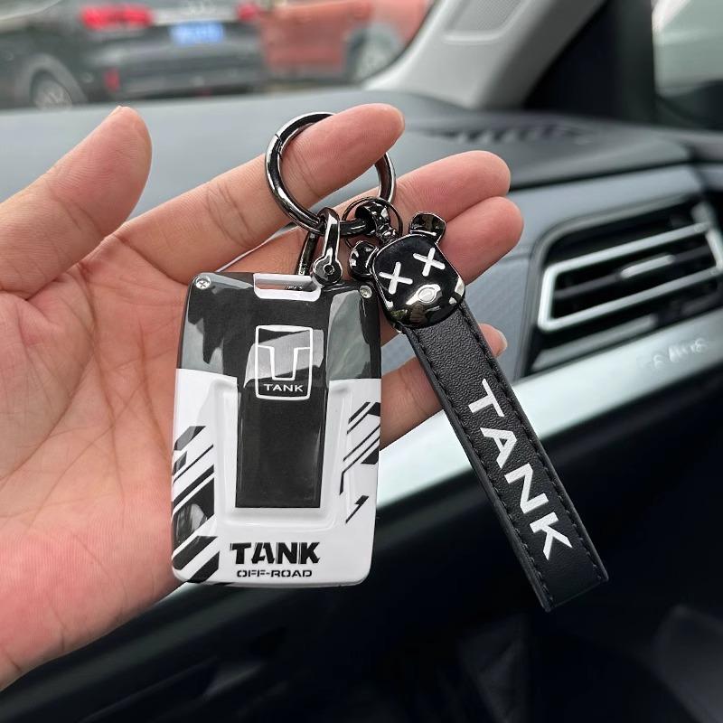 For Tank 300 400 500 700 Hi4T Abs Key Fob Cover Case With Keychain - Anti-Scratch Protective Shell
