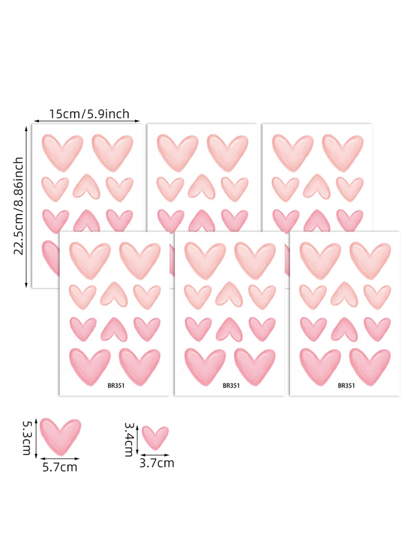 

2 розовые наклейки на стену в форме сердца, милый девчачий стиль, украшение для гостиной, спальни, праздничное украшение на День святого Валентина