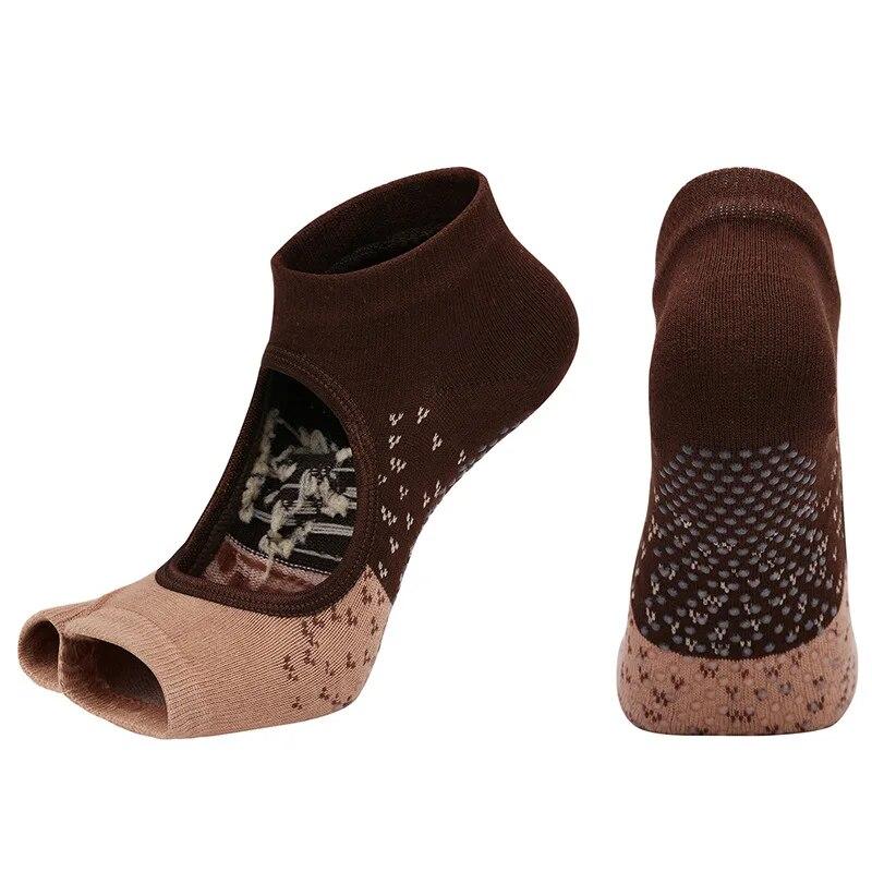 Toeless Non Slip Grip Women Socks for Yoga Barre Pilates Fitness Gym Sports Anti Slip Dance Socks Woman Socks