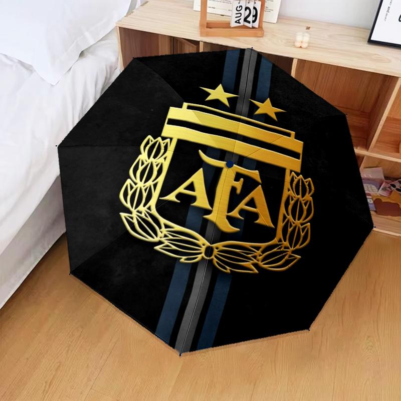 1PC Argentina Football club Printed Umbrella Folding umbrella, automatic umbrella 8-Frame for Travel, camping Fan gifts Christmas Gifts