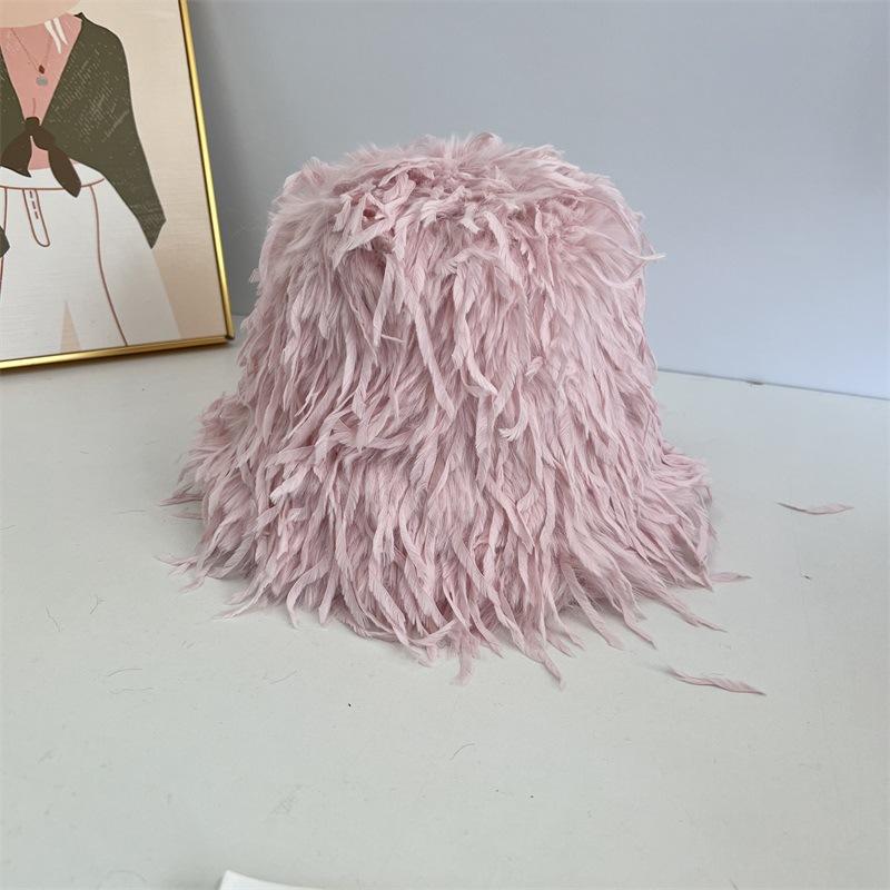 Autumn and Winter Fairy Atmosphere Bucket Hat Femininity Warm Versatile Show Face Small Plush Basin