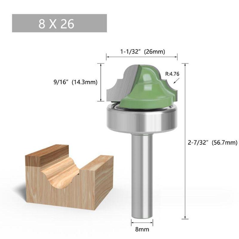 8mm Shank Router Bit Bearing Double Roman Ogee Edging Milling Cutter For Wood Woodwork Line Knife Hobbing