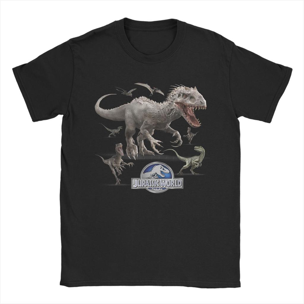 Jurassic World Indominus Rex Grün Schema T-Shirts für Herren Lustiges T-Shirt Rundhals T-Shirts Kurzarm Kleidung Übergröße