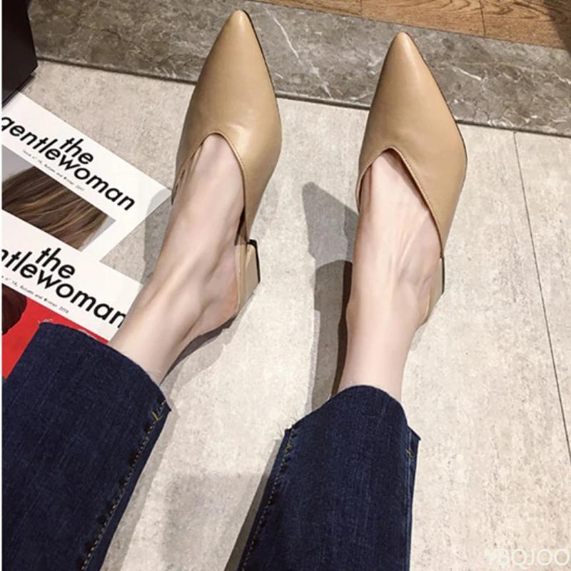 Fashion New Women's Slippers Summer Baotou High Heels Female Outdoor Fashion Half Slipper Elegant Versatile Ladies Pumps Zapatos Mujer