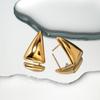 Smooth Triangular Earrings with Golden Texture, Women's Exclusive High-end Jewelry, Anti Discoloration and Texture, Versatile Earrings for Daily Use.