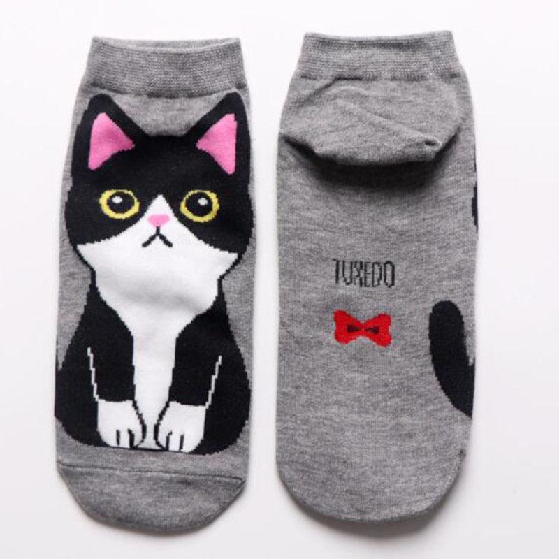 Spring/Summer Women's Cotton Ankle Socks - Japanese Style with Cartoon Animals