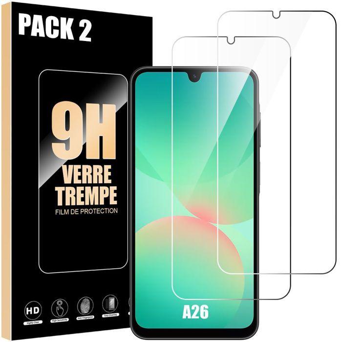 Verre Trempé pour Samsung Galaxy A26 5G - Installation Facile Anti-Rayures 9H Résistant Transparent Pack de 2