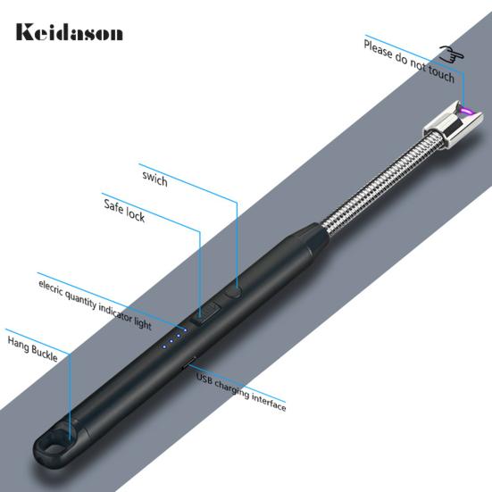 Durable 360 Degree Rotation Oil-free USB Electric Igniter Gas Stove Charcoal Candle Plasma Arc for Cooking