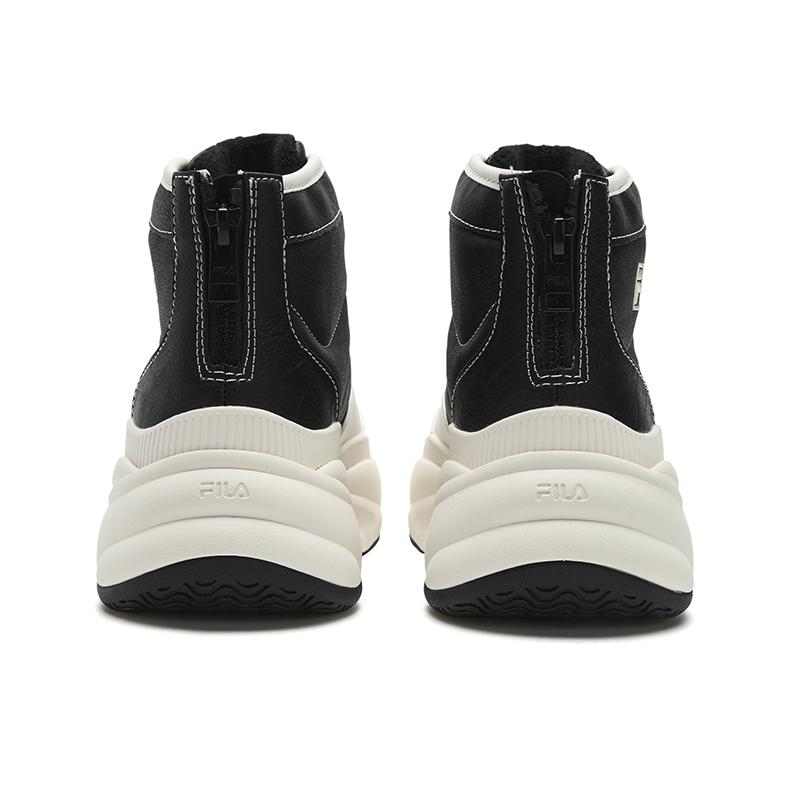 FILA BREAD Height Increasing Thermal Mid top Casual Shoes Women's Black White F12W541120FBG