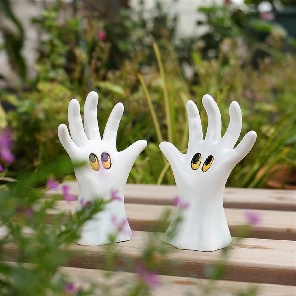 Resin Creative Ghost Hand Glove Flower Pot Halloween Decoration for Spooky Garden Indoor Outdoor Party Decor
