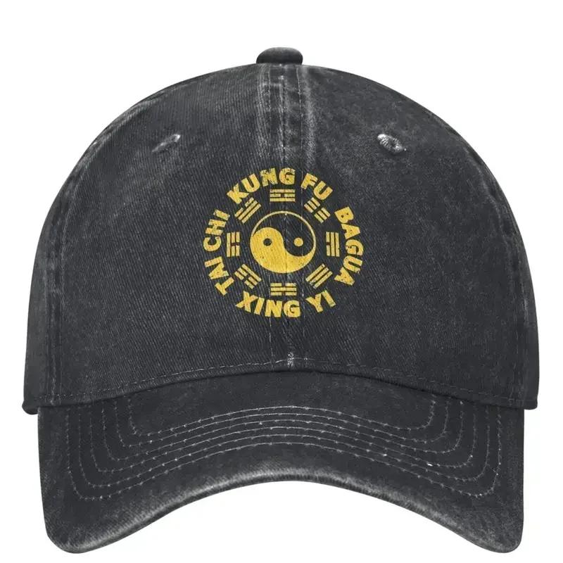 

KUNG FU Tai Chi Cap Xingyi Bagua Symbol Trendy Women Unisex Trucker Hat Sun-Proof Running Hippie Baseball Caps Gift One Size
