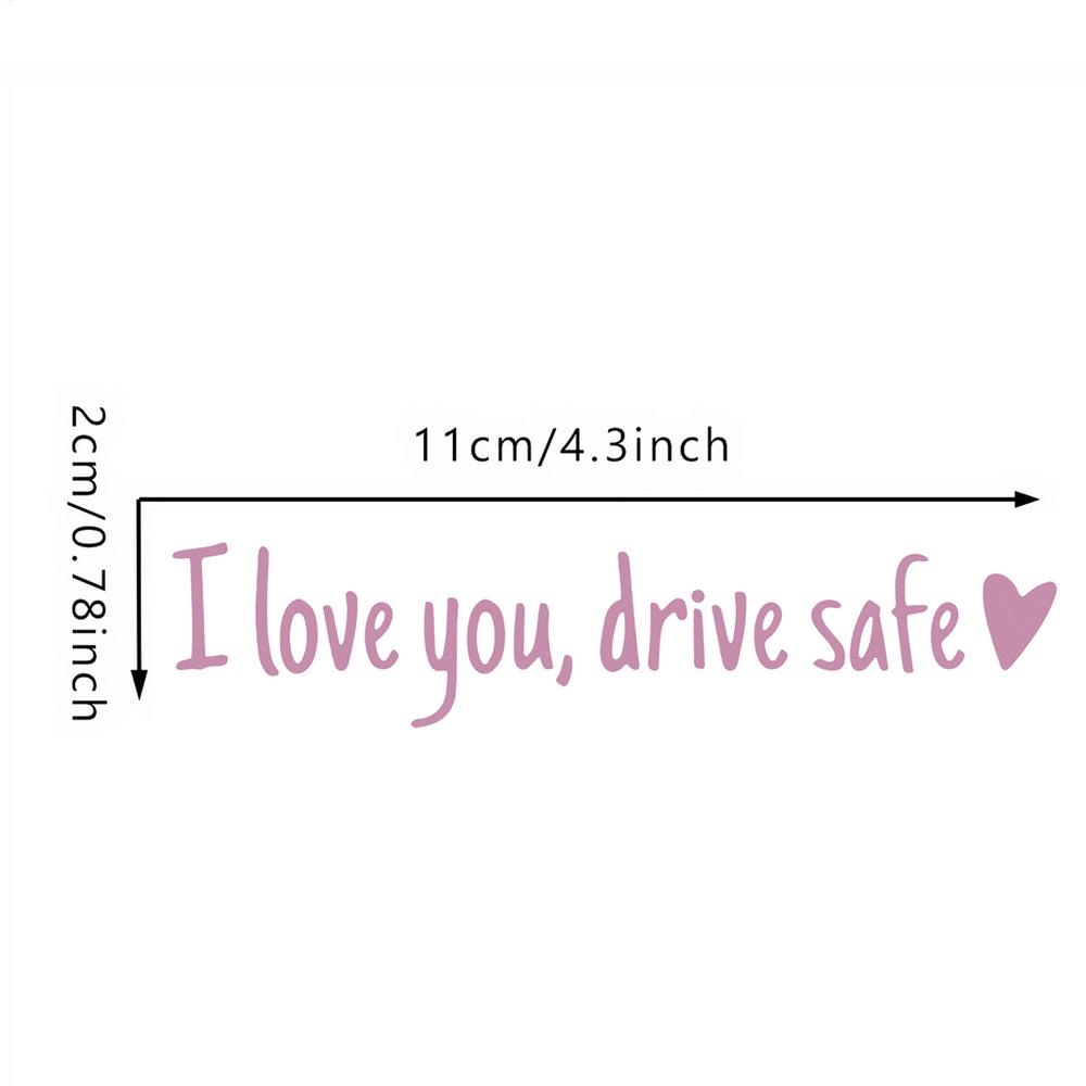 Car Mirror Stickers Car Window Decals for Women I Love You Drive Safe Emblem Labels for Truck Bumper Vehicles Exterior Decor