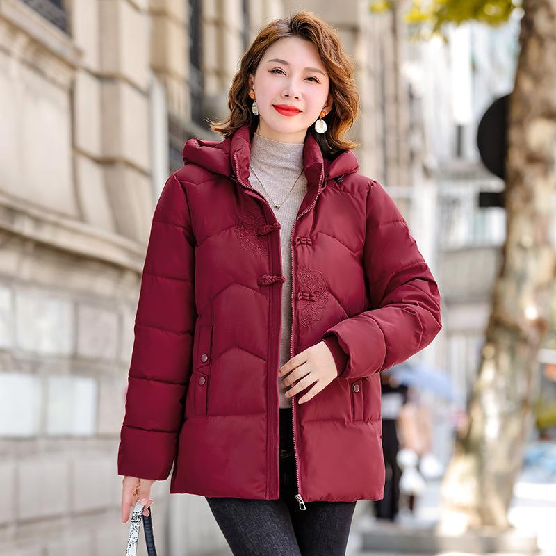 Middle-aged and elderly cotton clothes women's fashion thickened cotton-padded clothes winter new mother clothes winter clothes thickened coat grandm