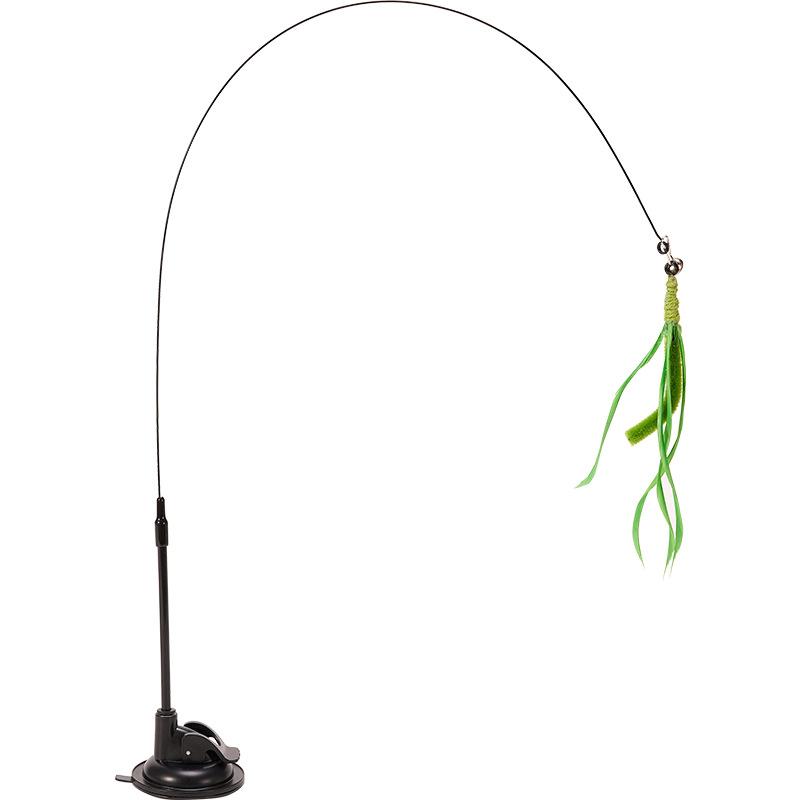 Cat toy simulation dog tail grass suction cup type ultra long cat teasing pole feather pole steel wire cat toy teasing stick