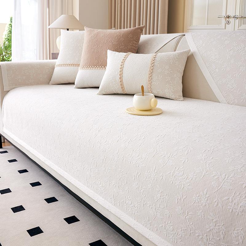 

French Cream Wind Sofa Cushion Universal In All Seasons New Light Luxury Non-Slip High-Grade Leather Sofa Cover Cover Cloth 70*70cm